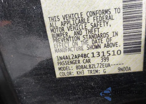 2011 Nissan Altima 2.5 S z USA, uszkodzony, nr VIN 1N4AL2AP4BC131510